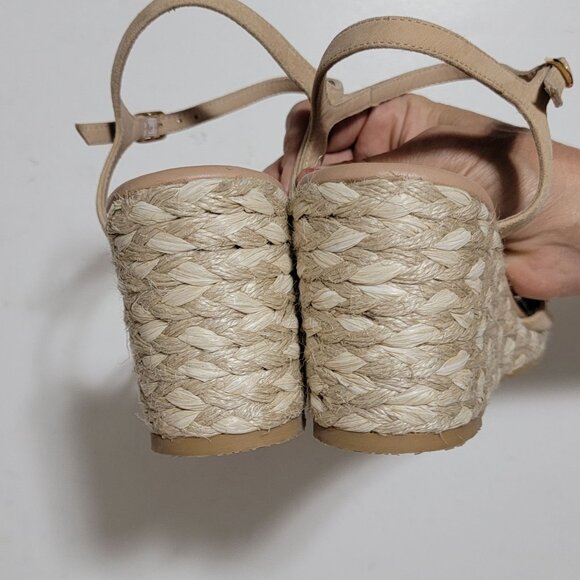 NEW Stuart Weitzman Rosemarie Leather Wedge Sandal Womens 9.5 Cottagecore Y2K - Picture 6 of 10